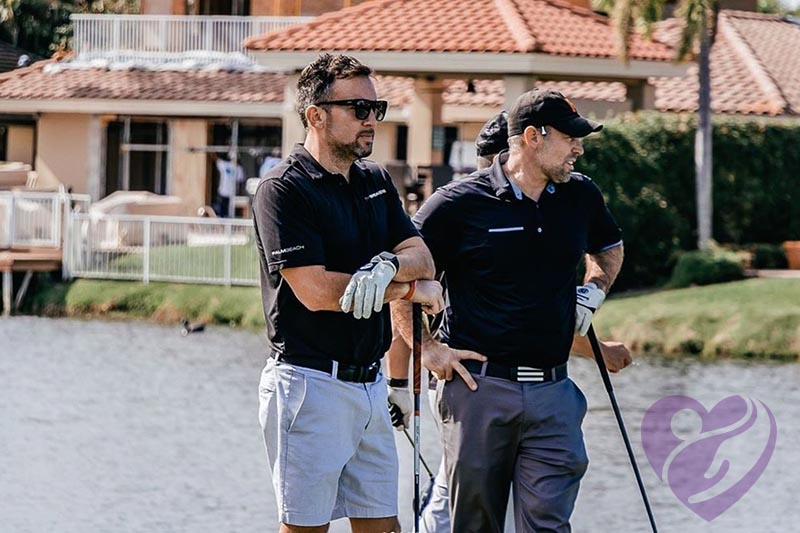 Shot of people on a golf course